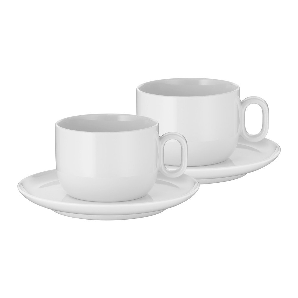 Fehér porcelán csésze szett cappucinóhoz