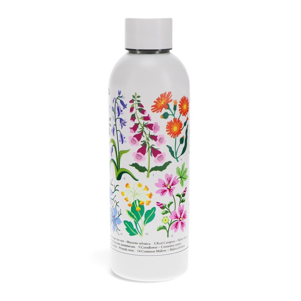 Fehér rozsdamentes acél ivópalack 500 ml Wild Flowers – Rex London