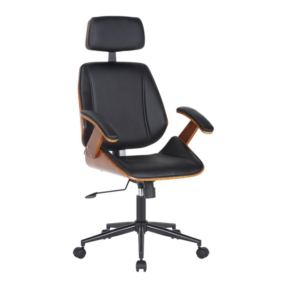 Fekete bőrutánzat irodai szék Visby – Tomasucci