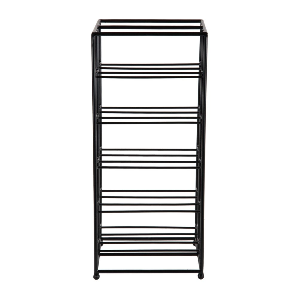 Fekete fém bortartó polcos állvány