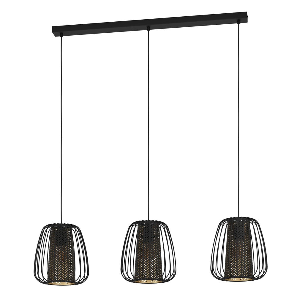 Fekete függőlámpa fém búrával-textil búrával CURASAO – EGLO