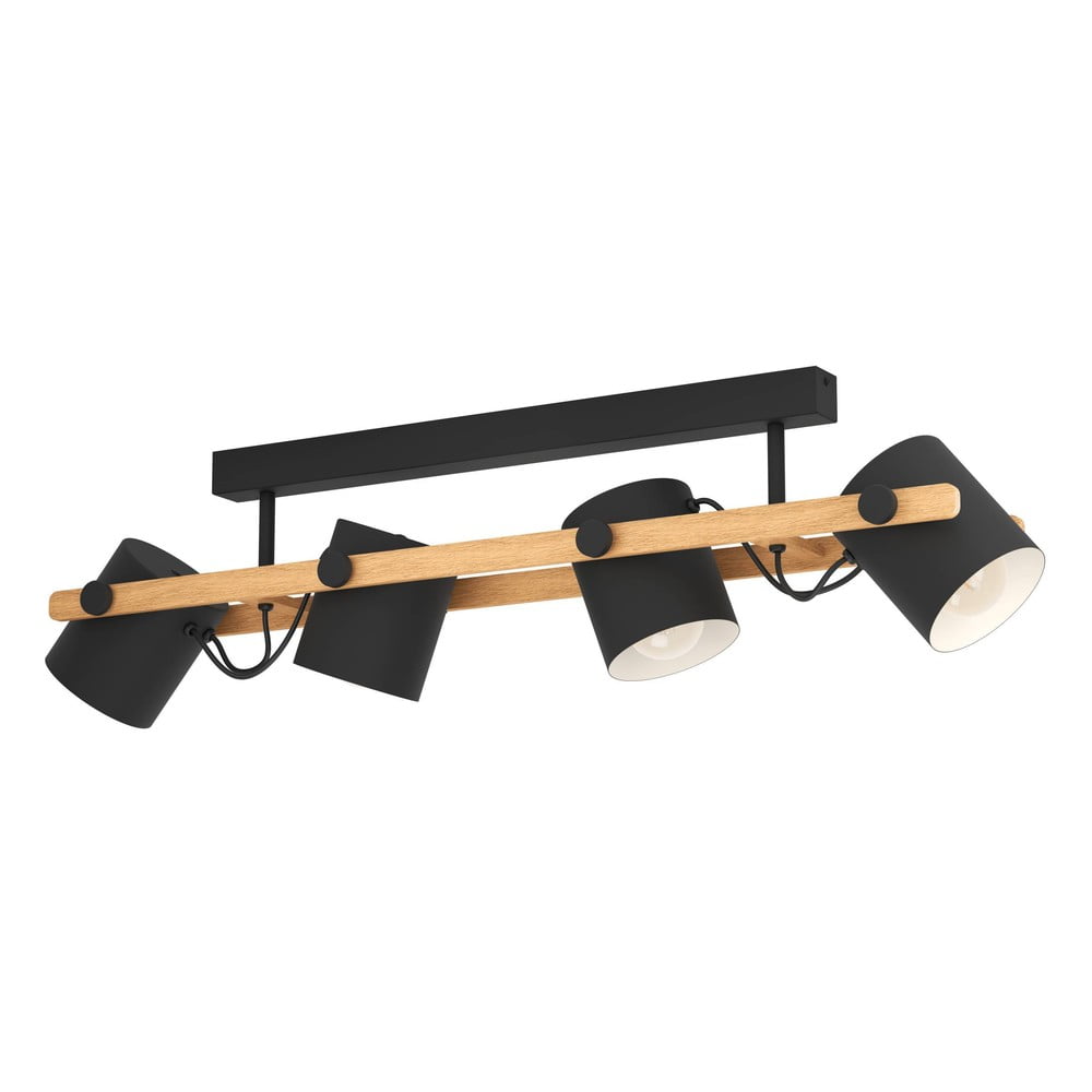 Fekete-natúr színű mennyezeti lámpa fém búrával 10x19 cm HORNWOOD – EGLO