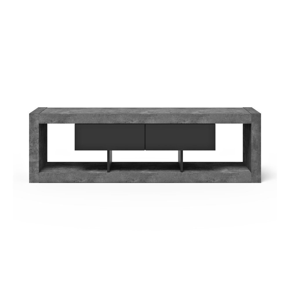 Fekete-szürke TV-állvány beton dekorral 175x52 cm Nara – TemaHome