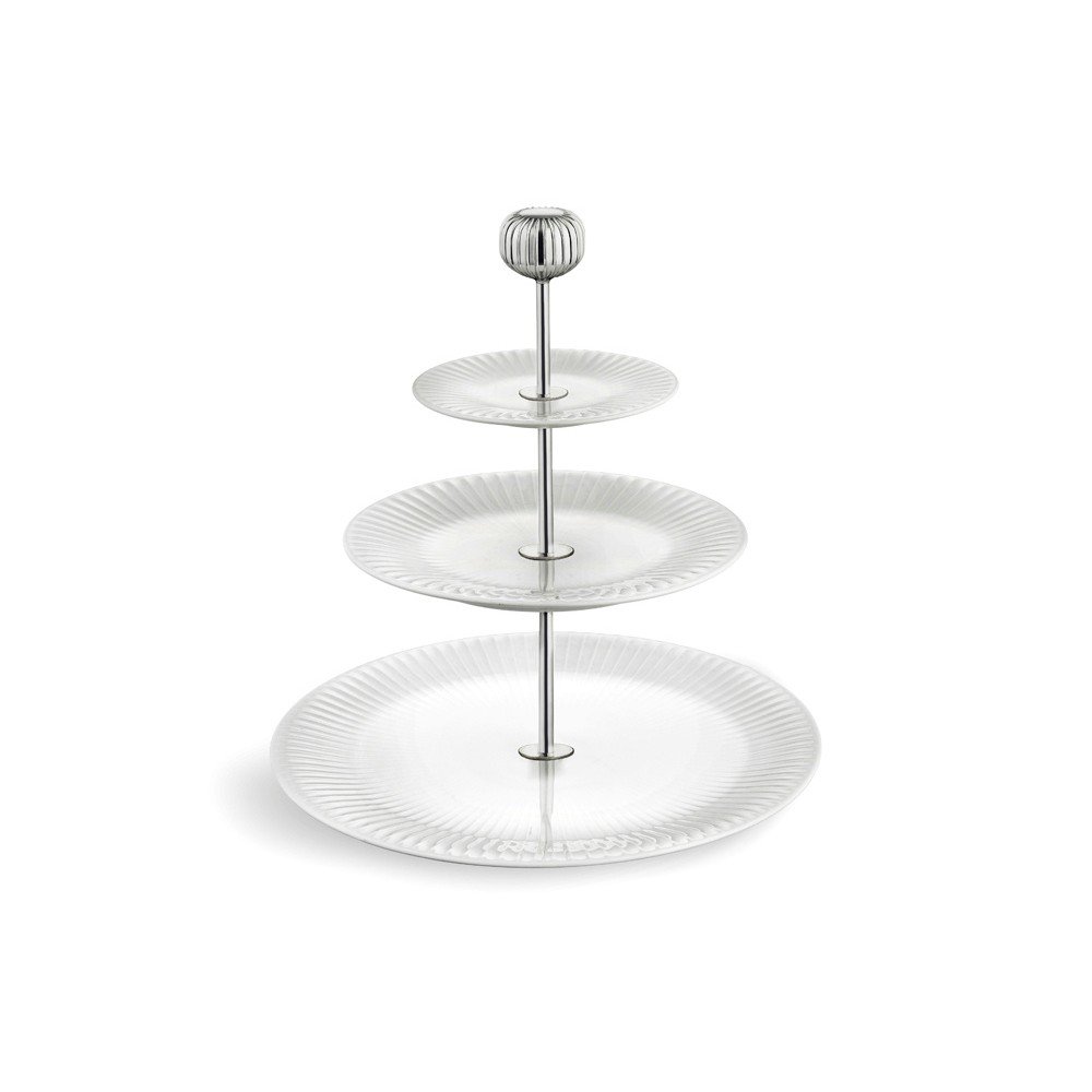 Hammershoi Etagere háromszintes fehér porcelán tálca