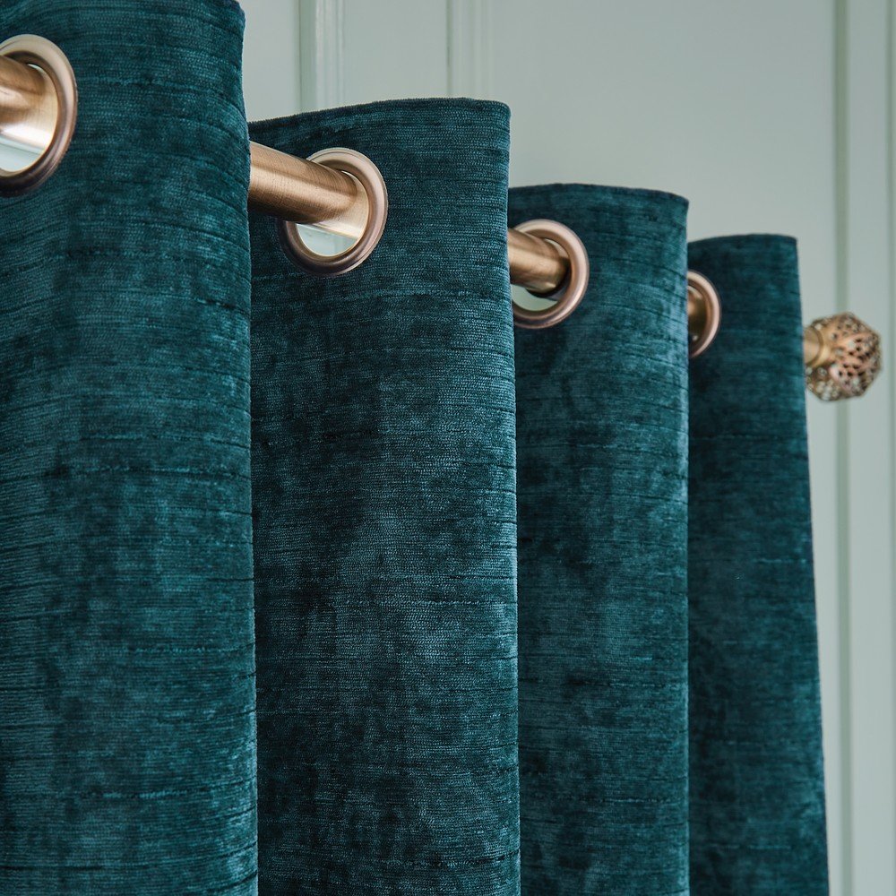 Kékeszöld zsenília termo függöny szett 2 db-os 117x183 cm Selene Luxury Chenille – Hyperion