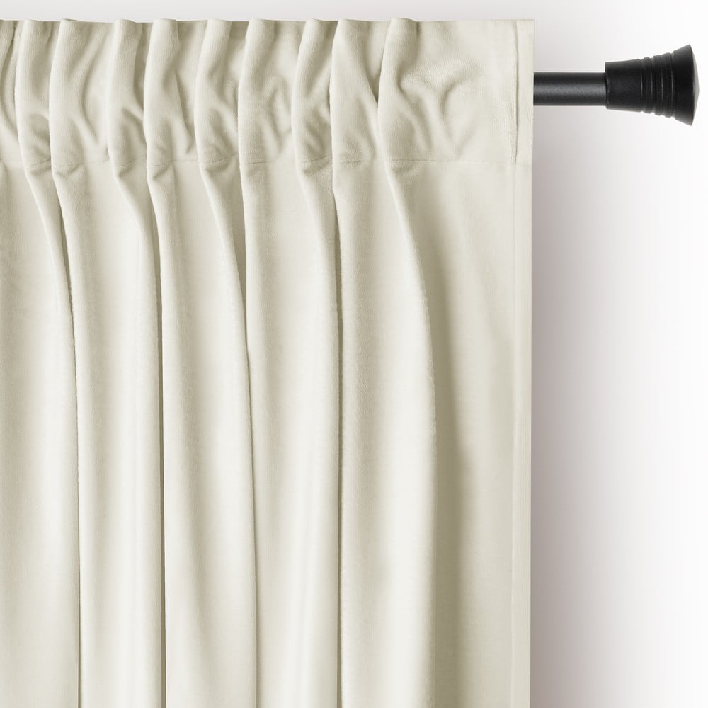 Krémszínű bársony dimout (részleges sötétítő) függöny 140x245 cm Pleat – Restilo