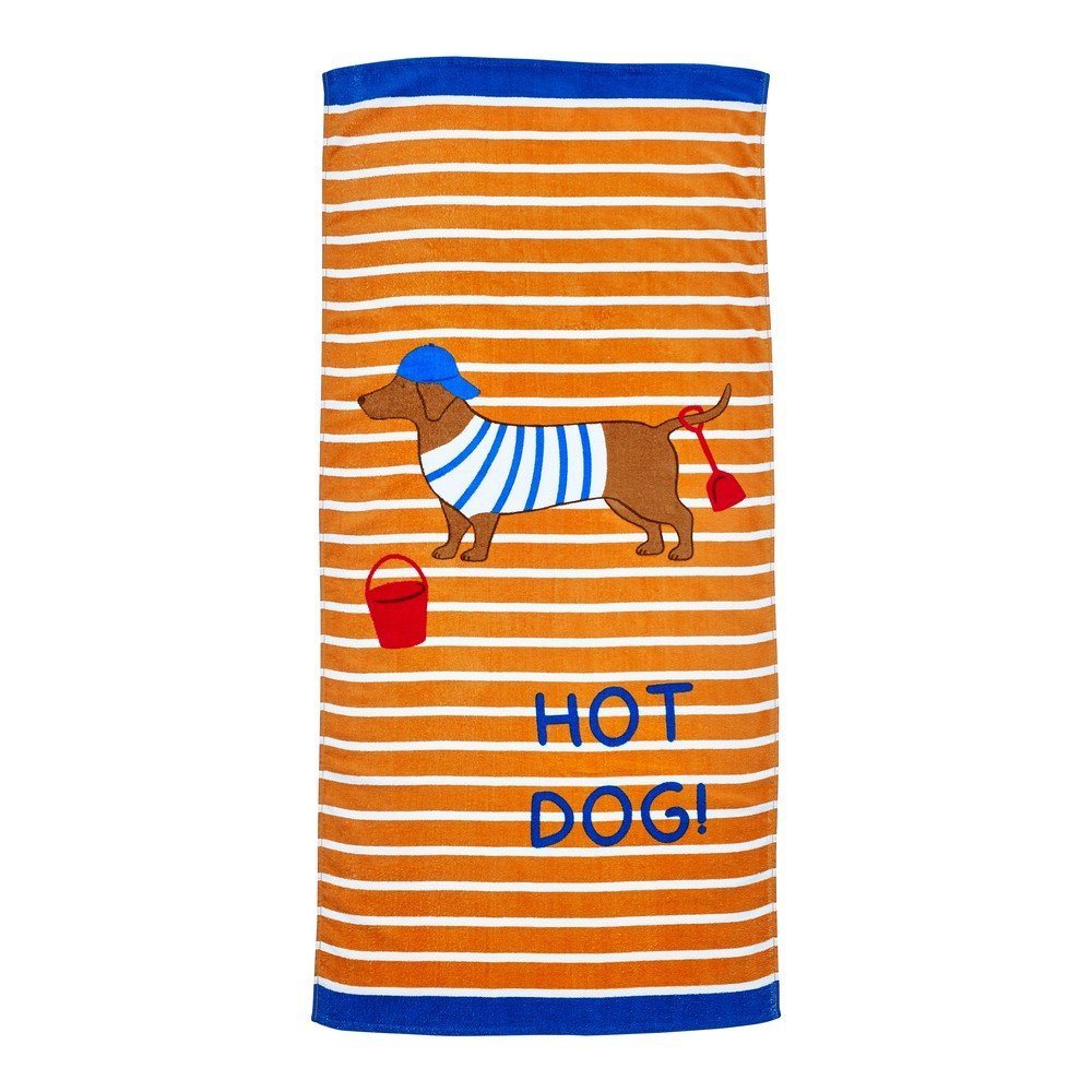 Narancssárga pamut strandtörölköző 76x160 cm Hot Dog – Catherine Lansfield
