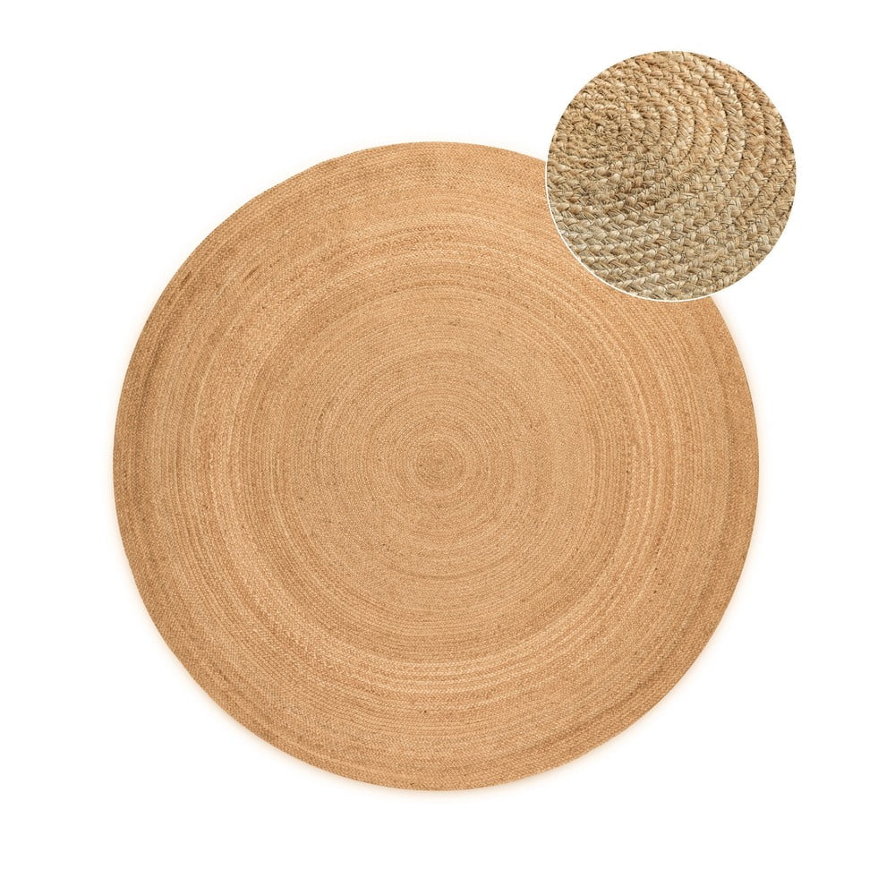 Natúr színű kétoldalas juta kerek szőnyeg ø 100 cm Braided Gold – Hanse Home