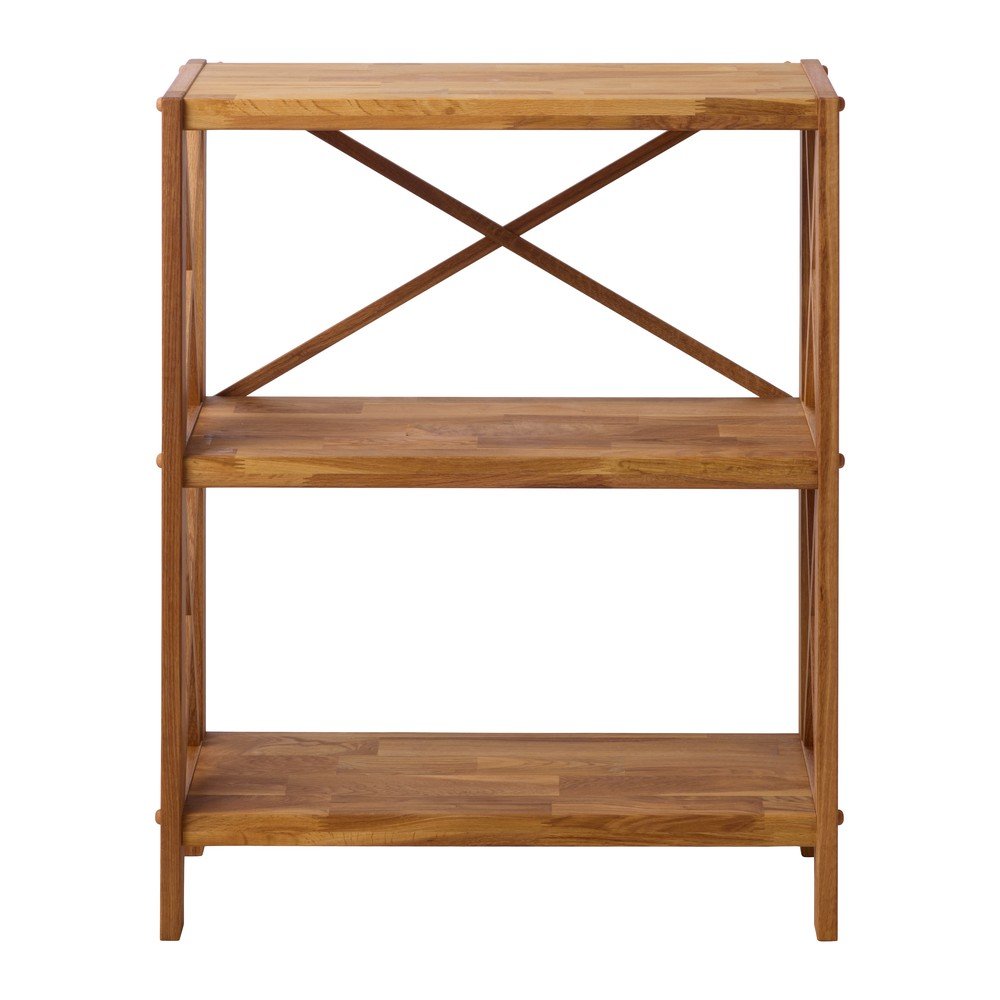 Natúr színű tölgyfa polcos állvány 70x87 cm X-Shelf – Unique Furniture