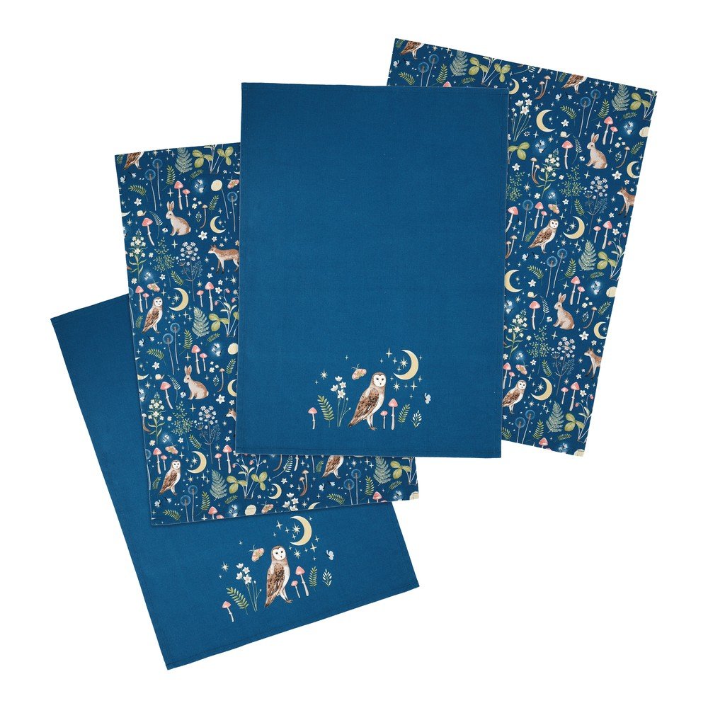 Pamut konyharuha szett 4 db-os 50x70 cm Enchanted Twilight Animals – Catherine Lansfield