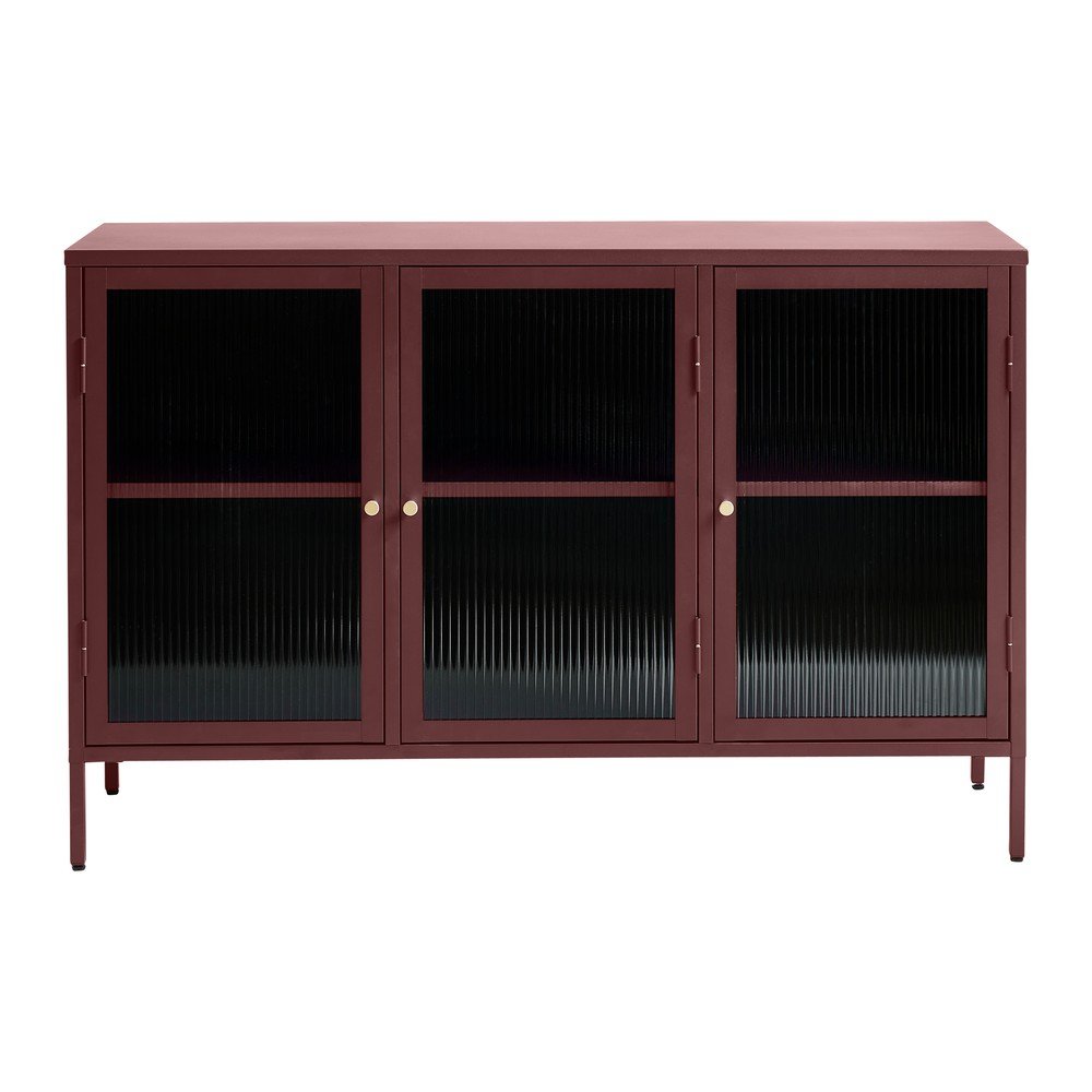Piros fém tálalószekrény 132x85 cm Bronco – Unique Furniture