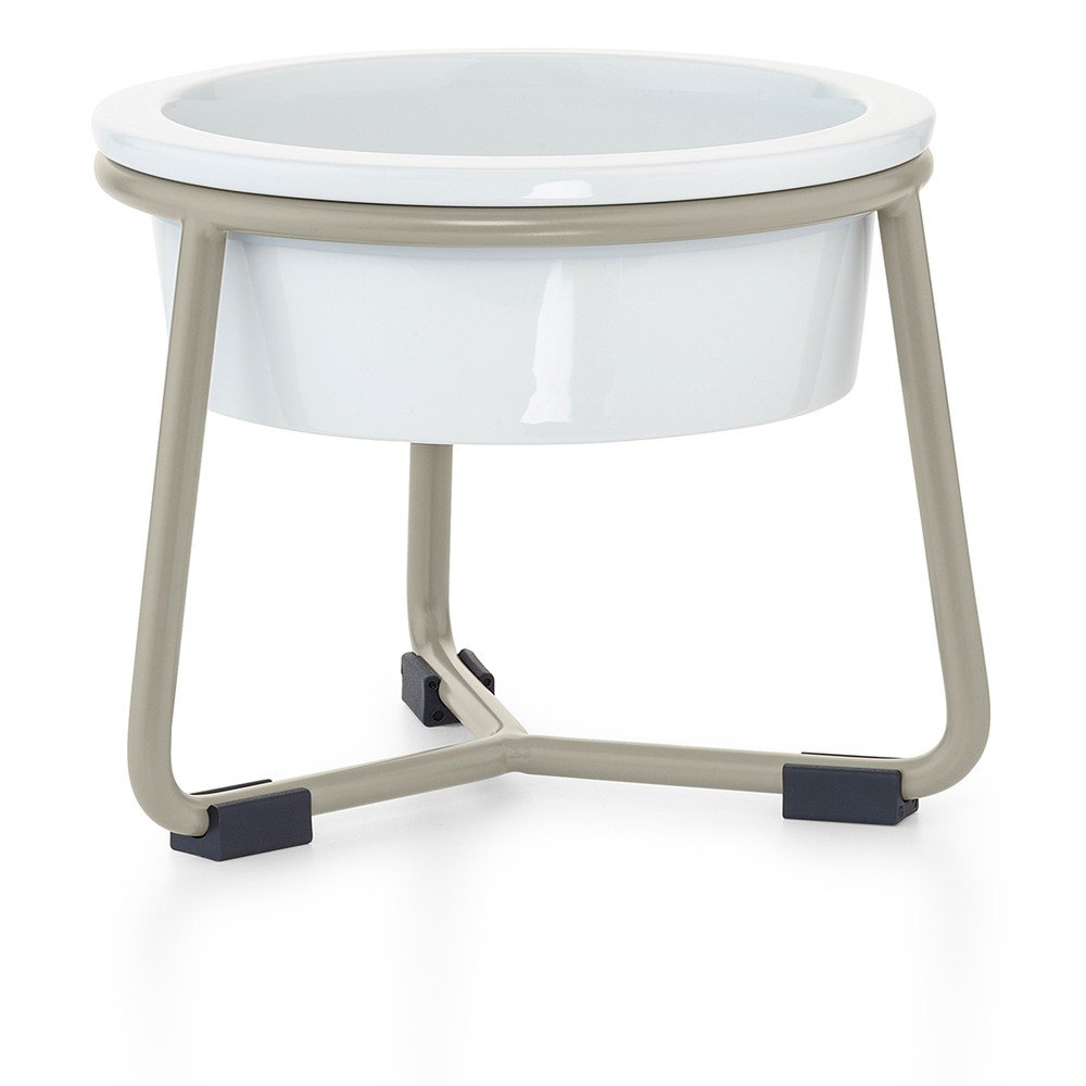 Porcelán tálka állvánnyal kutyáknak ø 20 cm Pranzo Greige M – MiaCara