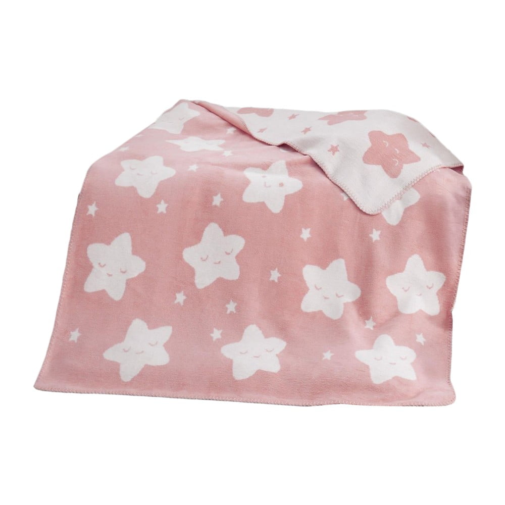 Rózsaszín fleece gyerek takaró 100x120 cm Star – Mijolnir