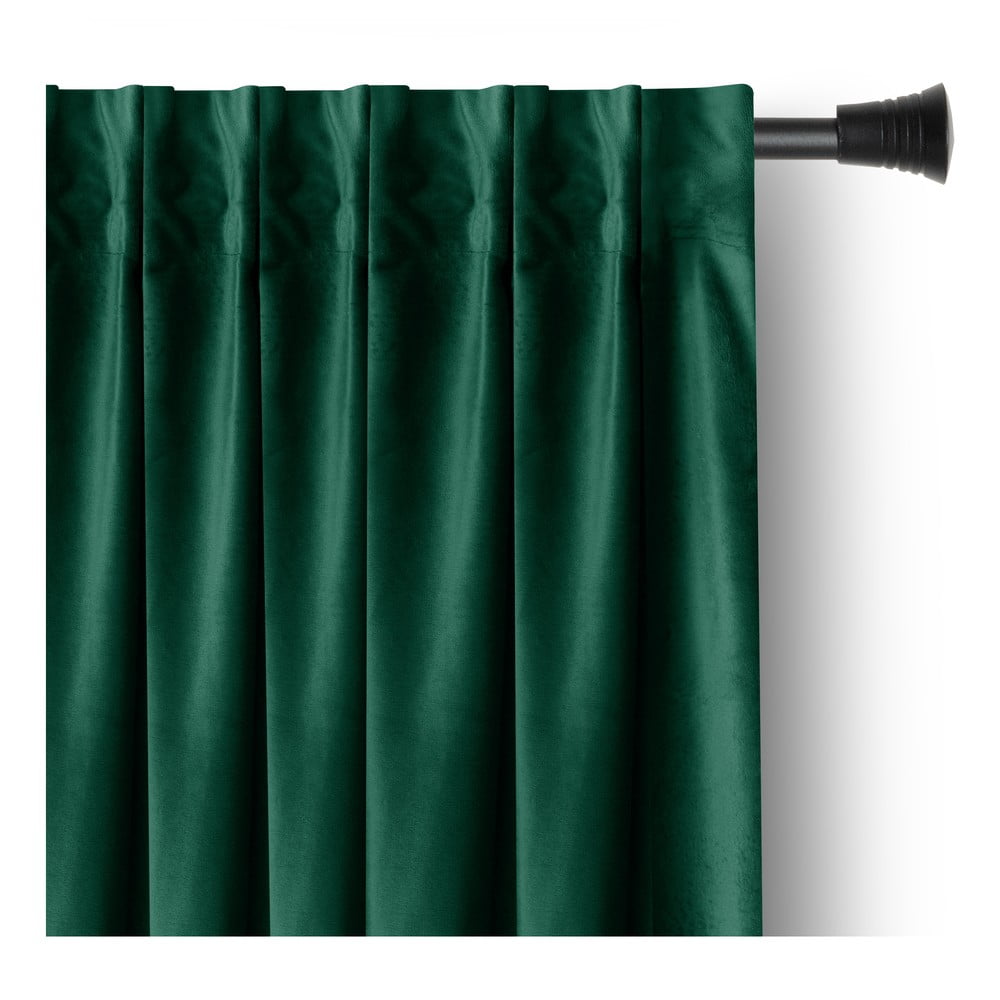 Sötétzöld bársony dimout (részleges sötétítő) függöny 140x245 cm Pleat – Restilo