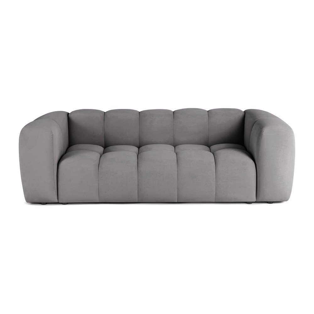 Szürke bársony kanapé 225 cm Cube – Bonami Selection