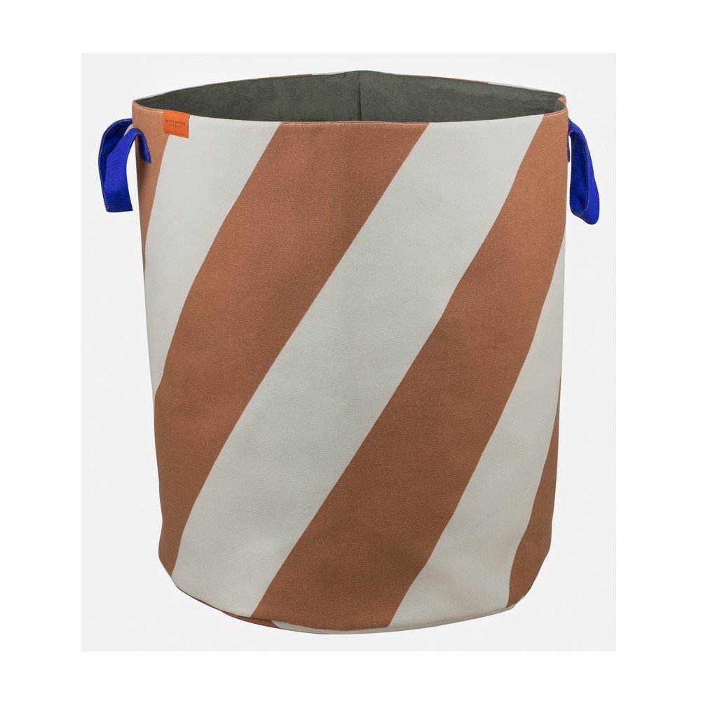 Téglavörös-krémszínű textil szennyeskosár 5 l Diagonal – Mette Ditmer Denmark