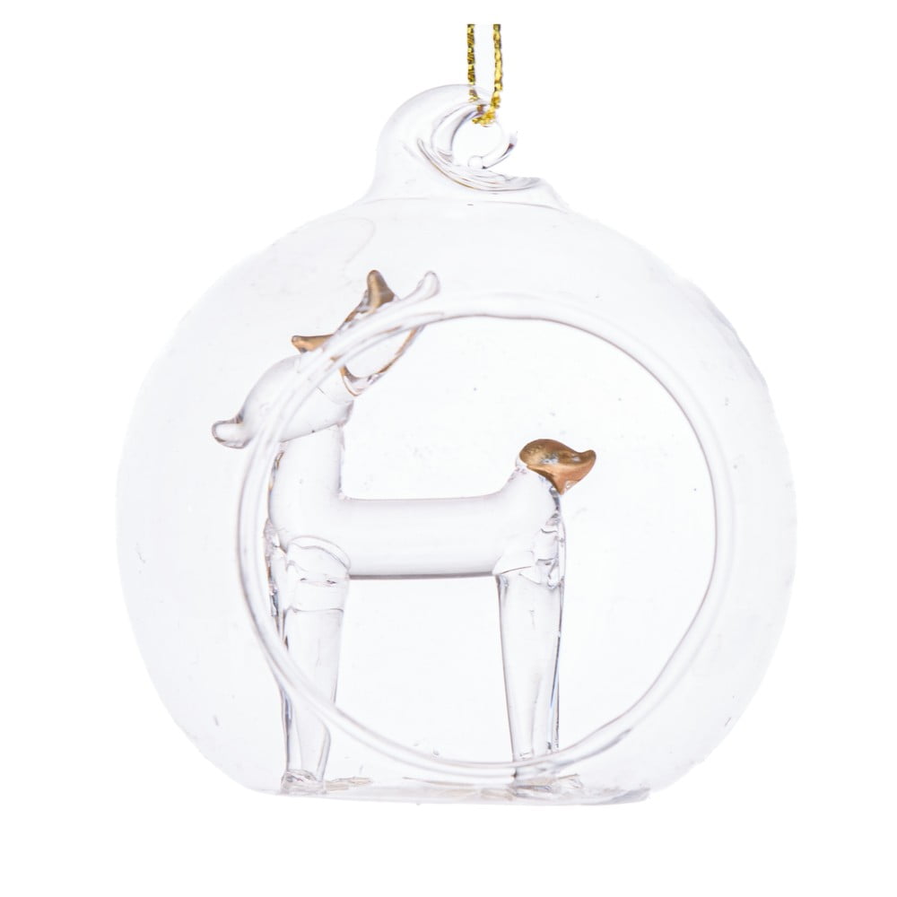 Üveg karácsonyfadísz ø 6 cm Reindeer – Dakls
