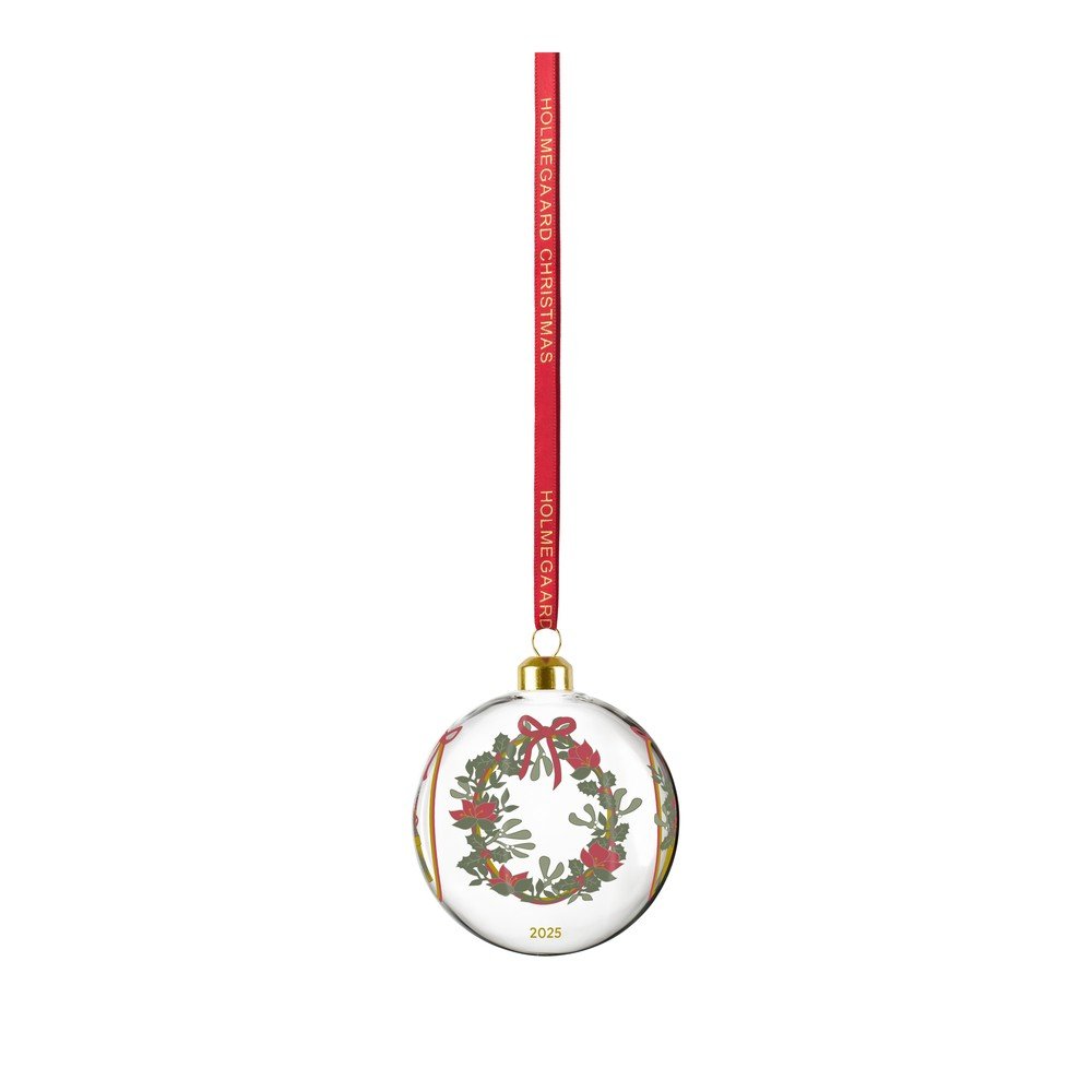 Üveg kézzel fújt karácsonyfadísz ø 8 cm Annual Christmas Bauble 2025 – Holmegaard
