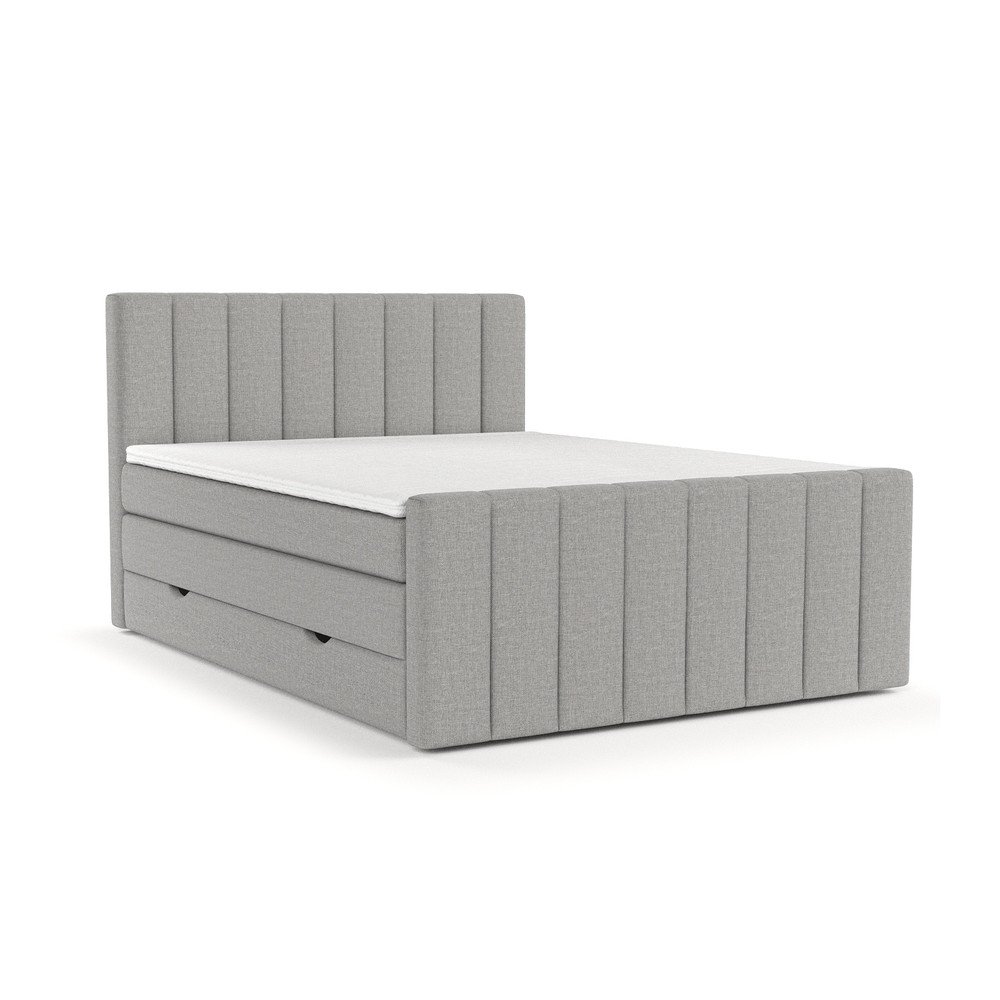 Világosszürke ágyneműtartós boxspring ágy 180x200 cm Ruby – Maison de Rêve
