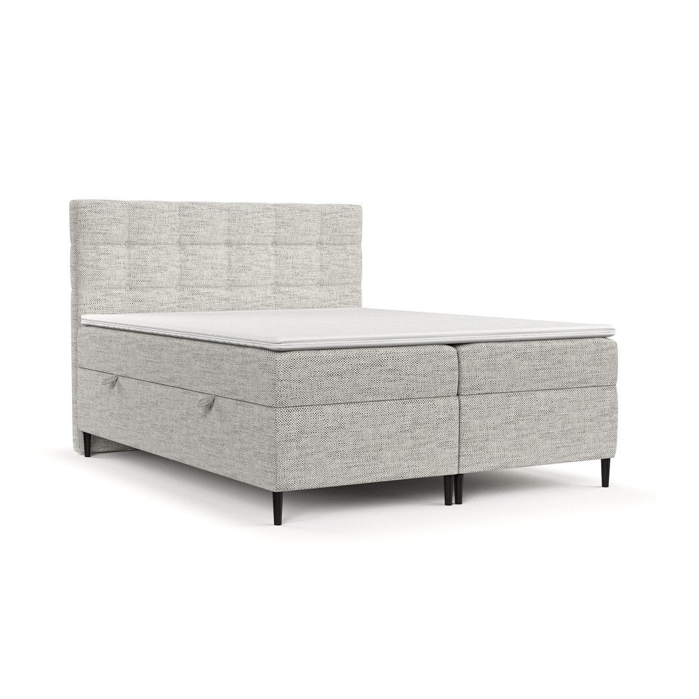Világosszürke ágyneműtartós boxspring ágy 180x200 cm Urbaneo – Maison de Rêve