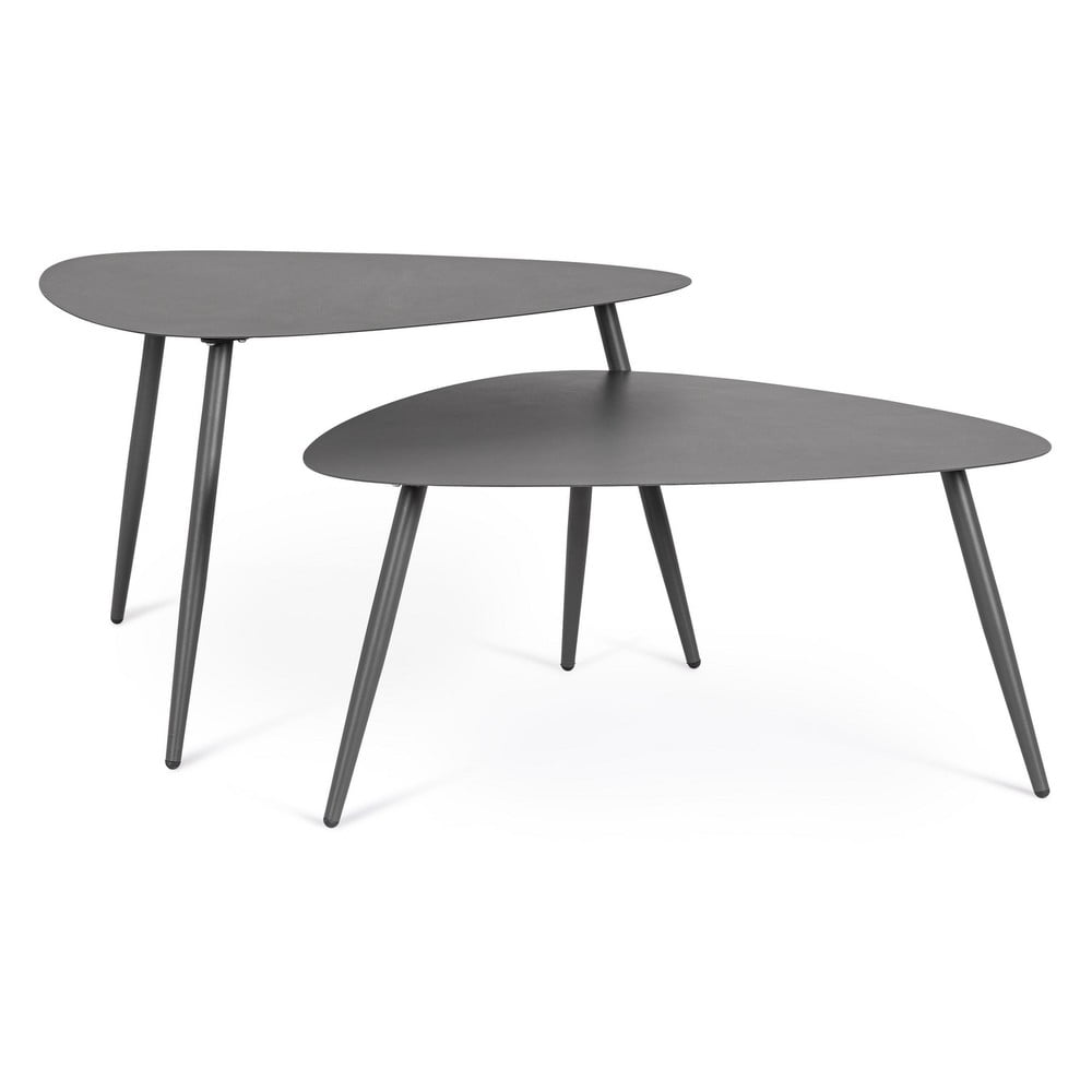 Acél kerti dohányzóasztal szett 2 db-os 73