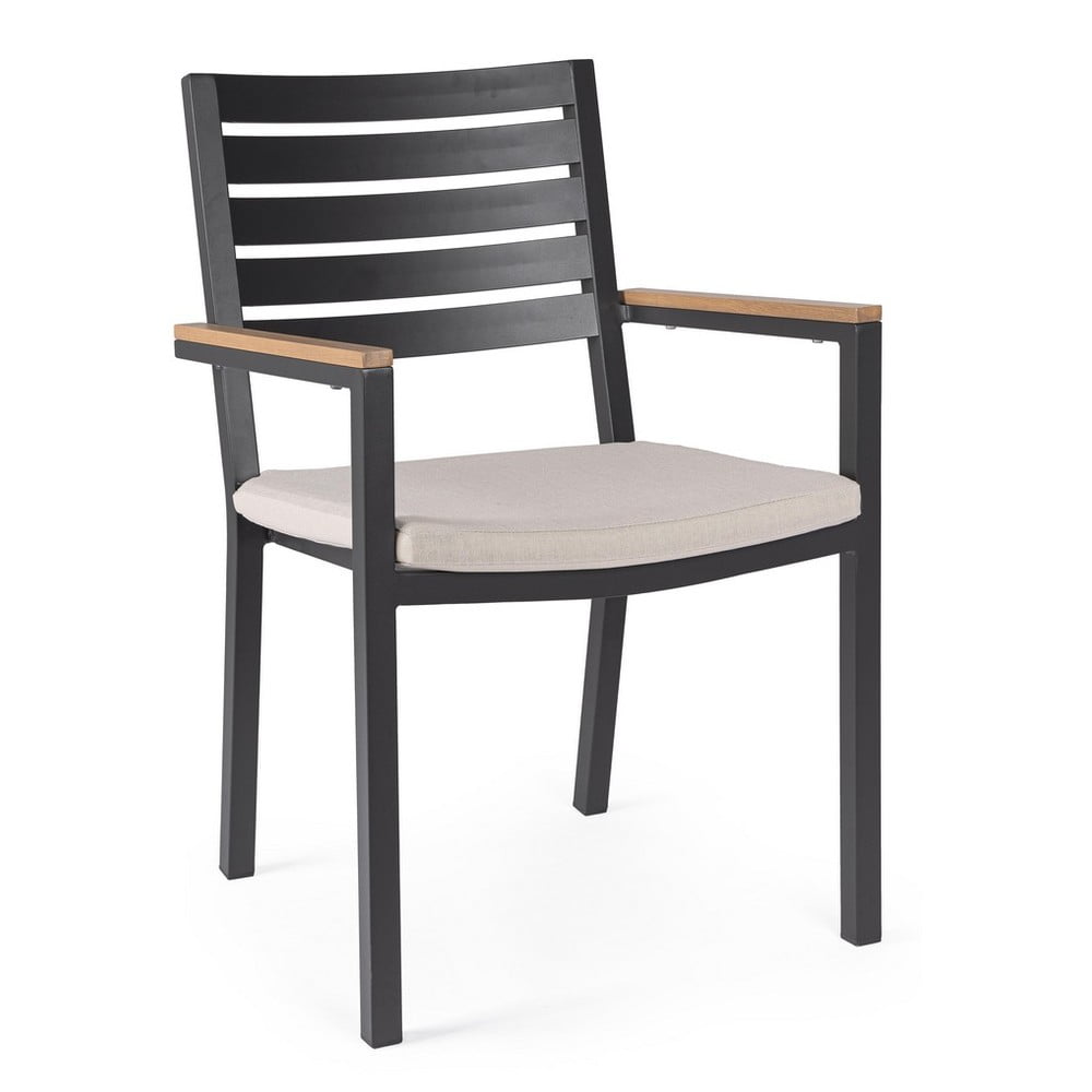 Antracitszürke fém kerti szék szett 4 db-os Henna   – Bizzotto