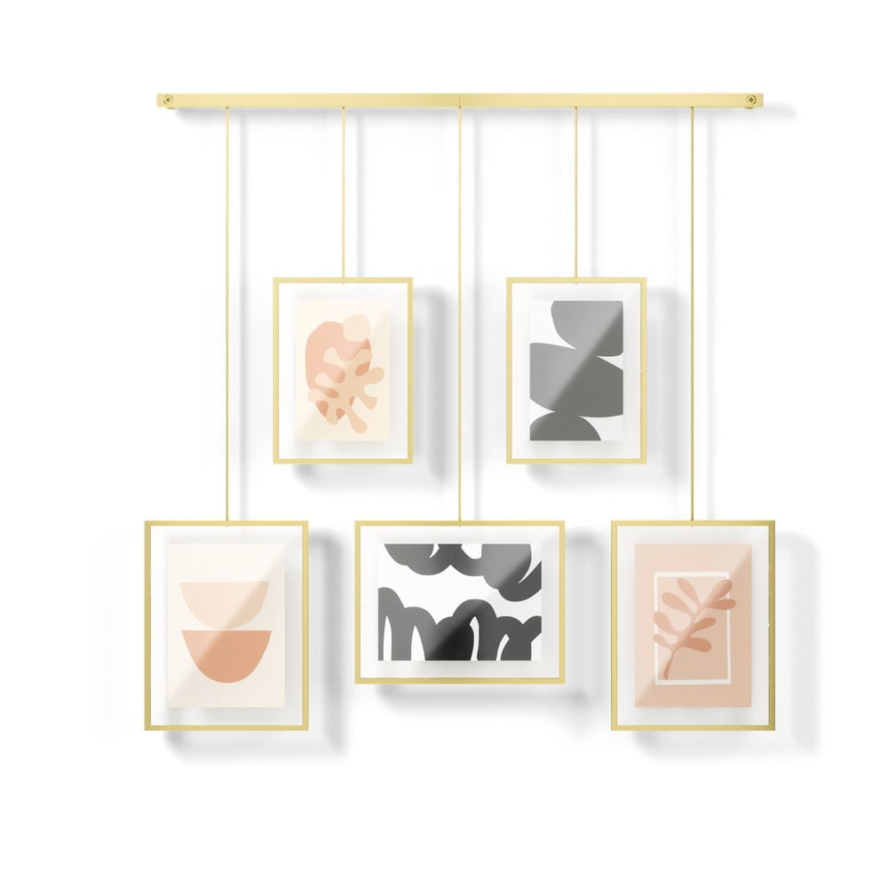 Aranyszínű fém fali képkeret szett 5 db-os 66x69 cm Exhibit – Umbra