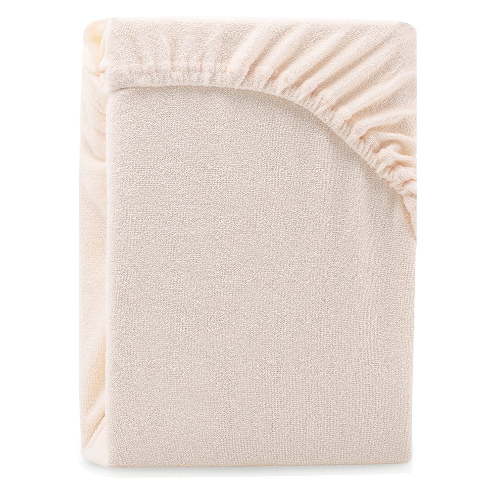 Bézs gumis frottír lepedő 160x200 cm Ruby – Restilo