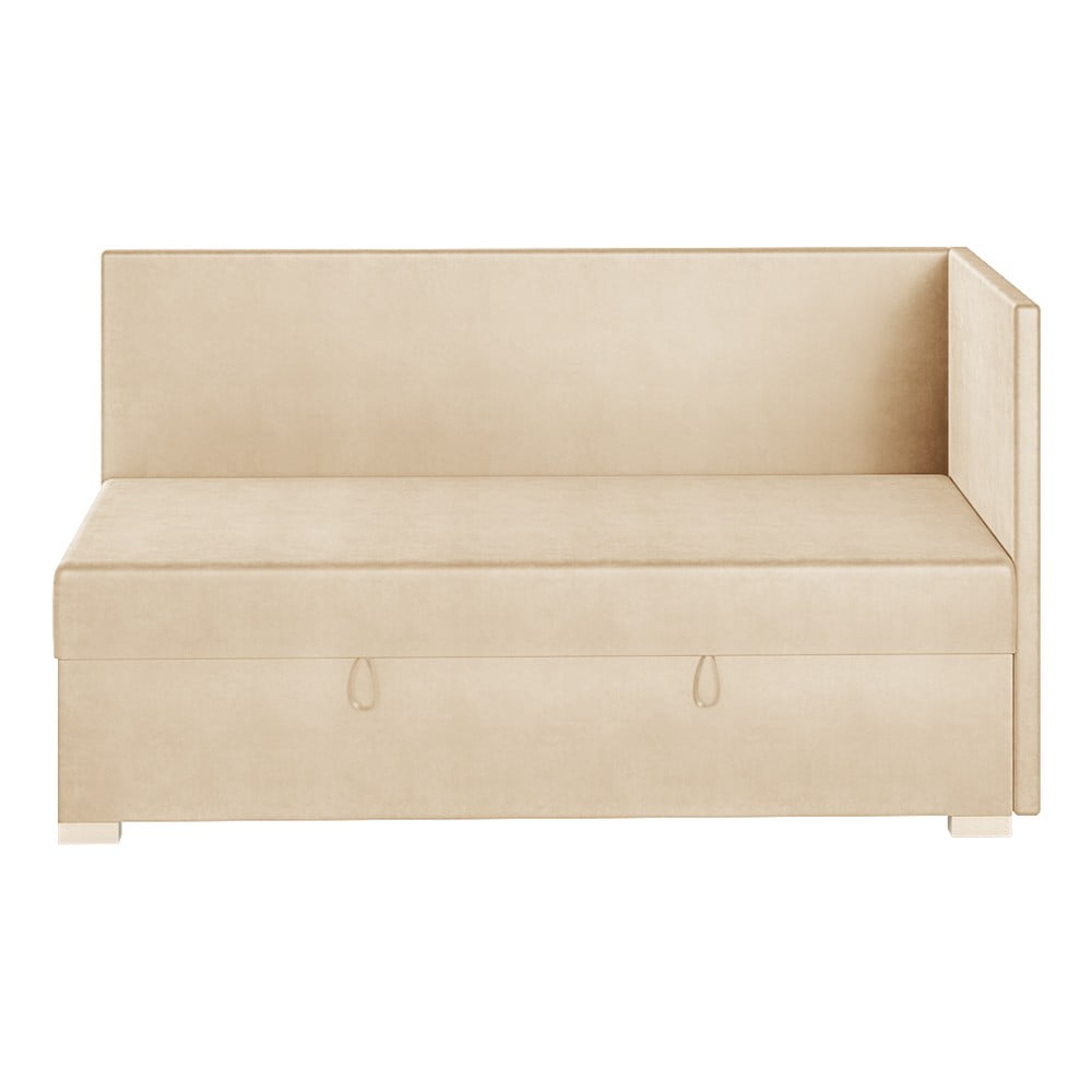 Bézs sarok ágyneműtartós gyerekágy matraccal 90x200 cm Flexi – Ghado