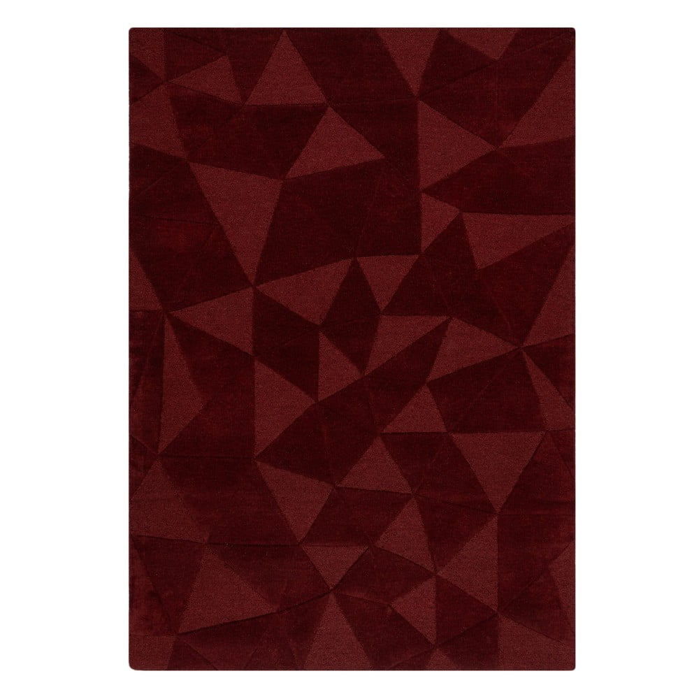 Borvörös kézi szövésű gyapjú szőnyeg 160x230 cm Shard Red – Flair Rugs