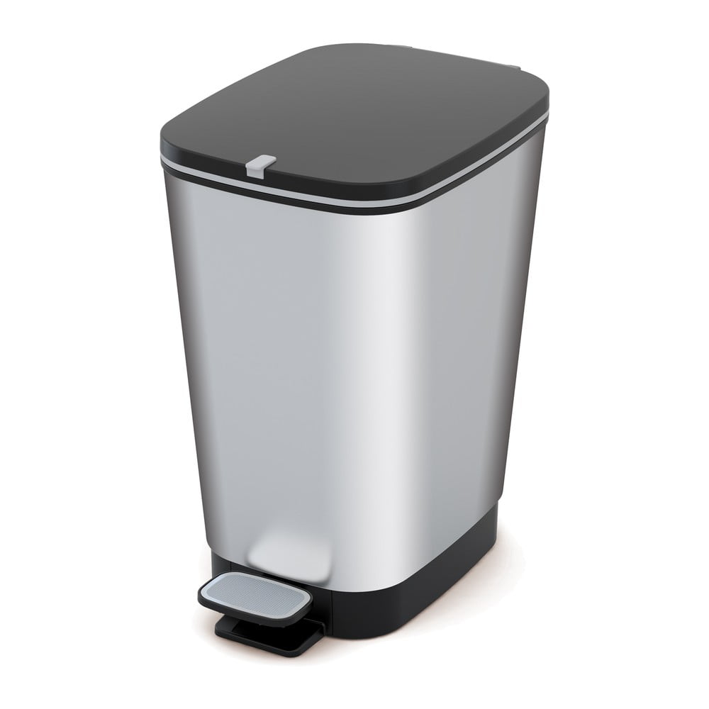 Ezüstszínű műanyag pedálos szemetes 25 l Chic Bin – KIS