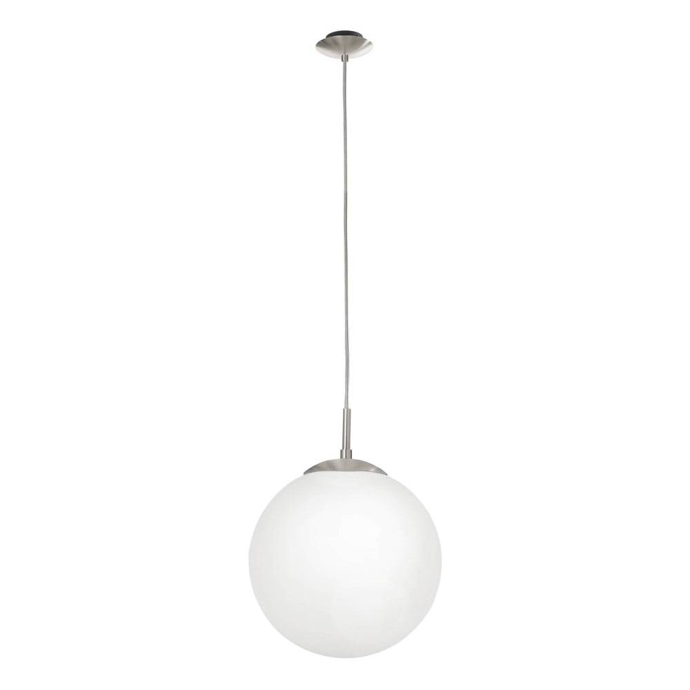 Fehér-ezüstszínű függőlámpa üveg búrával ø 25 cm RONDO – EGLO