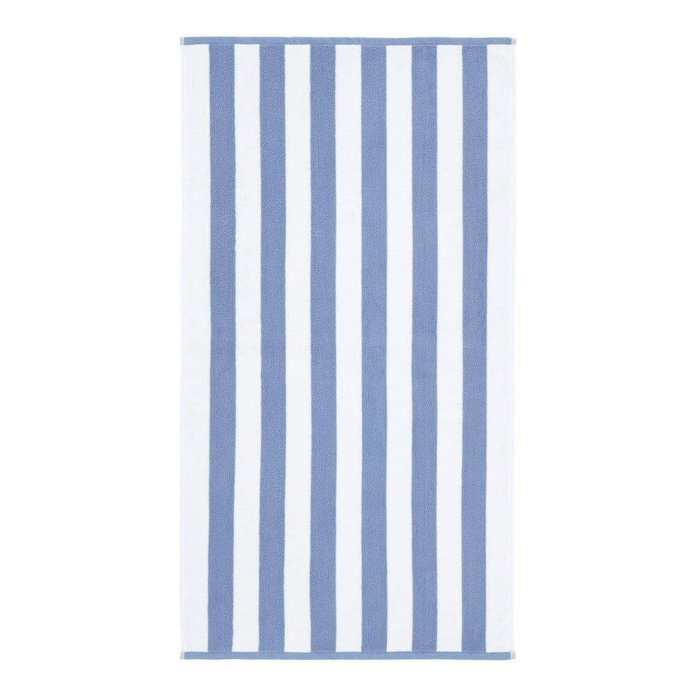 Fehér-kék pamut fürdőlepedő 90x140 cm Stripe Jacquard – Bianca