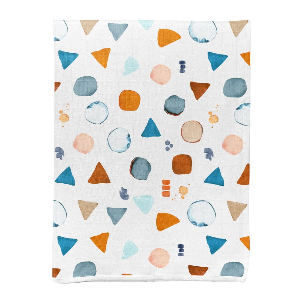 Fehér muszlin gyerek takaró 75x100 cm Geo – Mijolnir