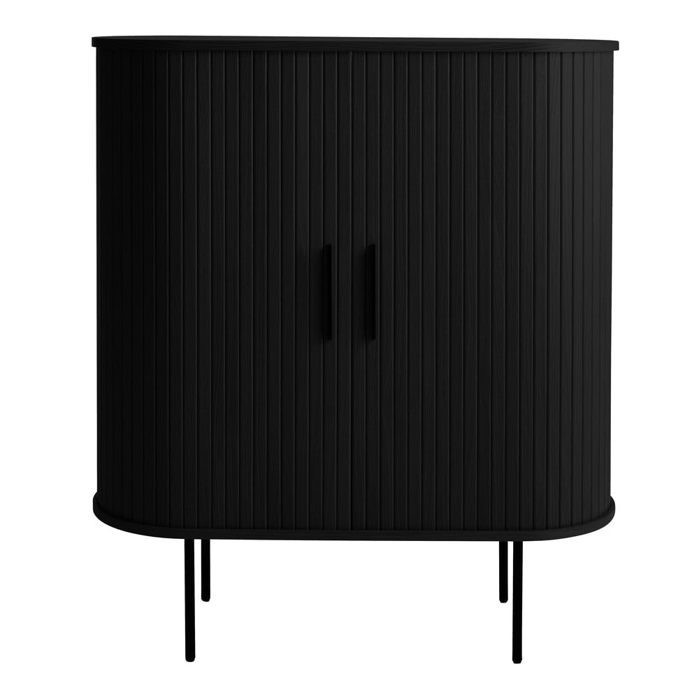 Fekete bortartó szekrény tolóajtóval