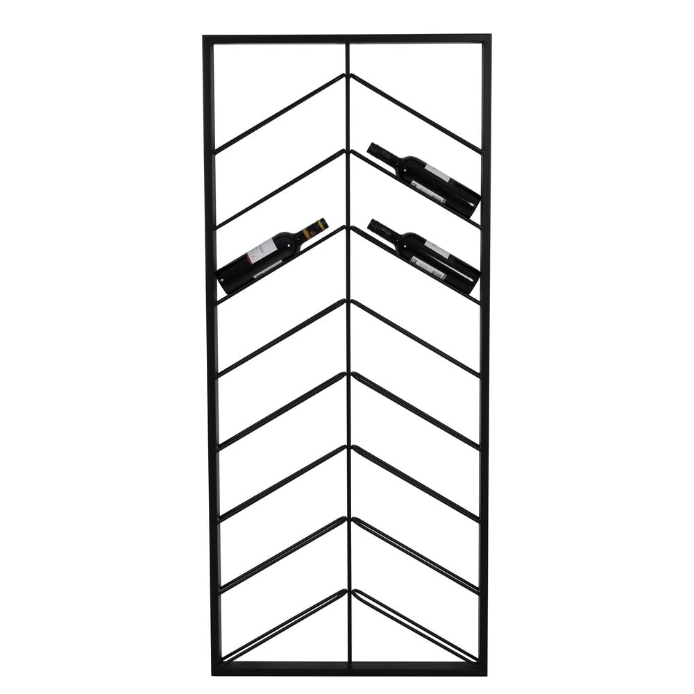 Fekete fali fém bortartó polcos állvány