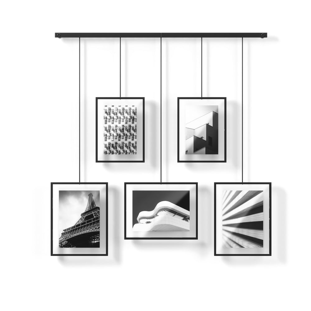 Fekete fém fali képkeret szett 5 db-os 66x69 cm Exhibit – Umbra