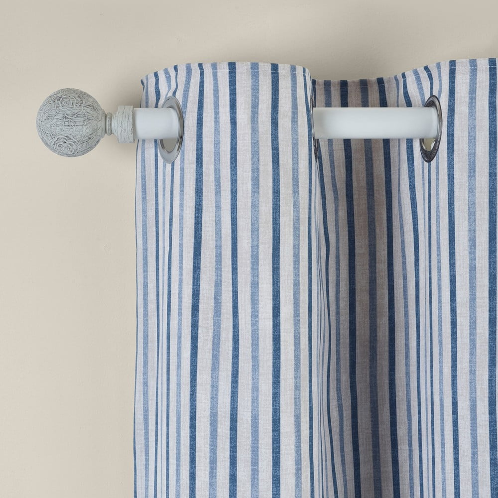 Kék függöny szett 2 db-os 229x229 cm Logan Stripe – Catherine Lansfield