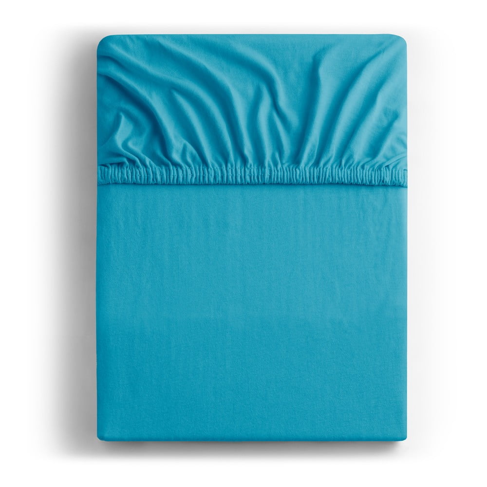 Kék gumis jersey lepedő 90x200 cm Amber – Restilo