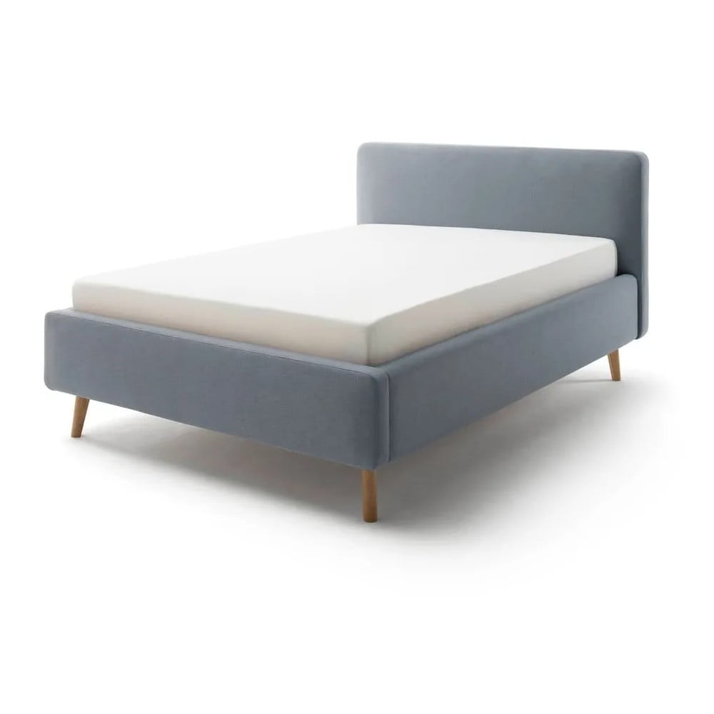 Kékesszürke kárpitozott egyszemélyes ágy ágyrács nélkül 120x200 cm Mattis – Meise Möbel