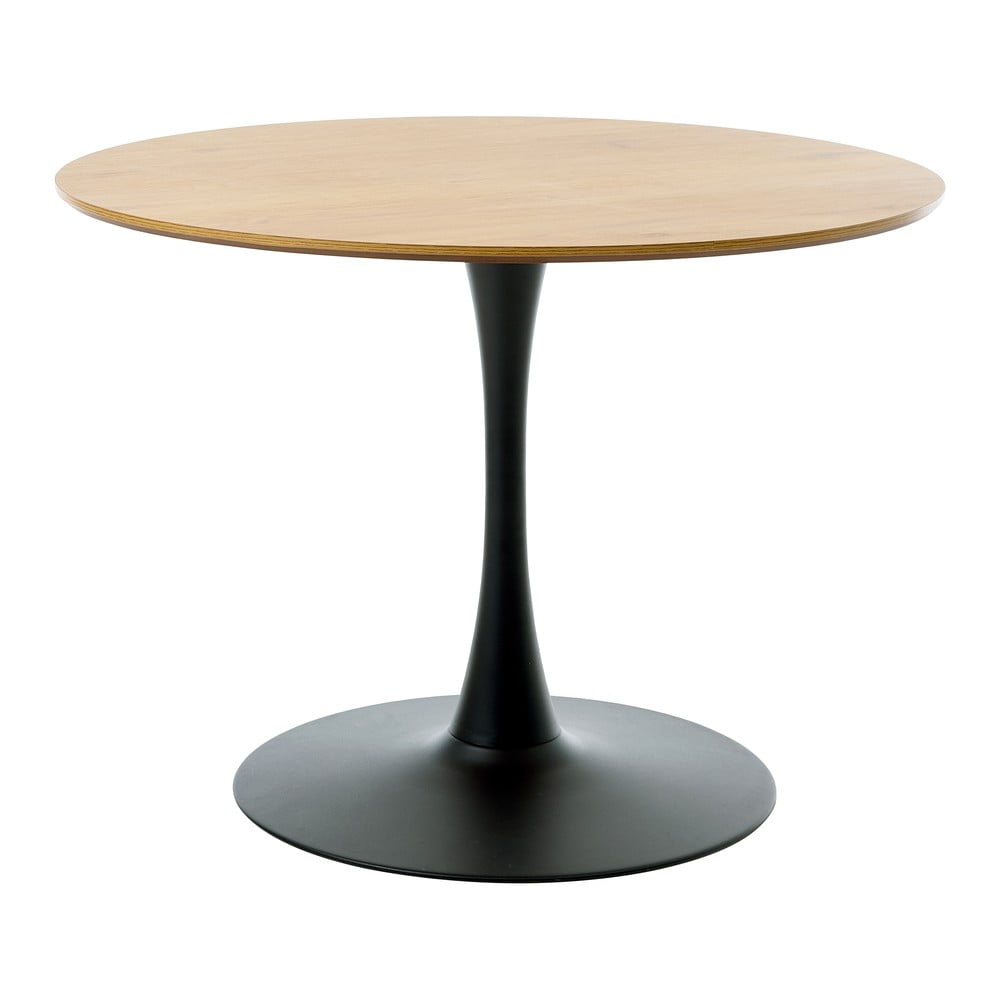 Kerek étkezőasztal tölgyfa dekoros asztallappal ø 100 cm Cesura – Unique Furniture