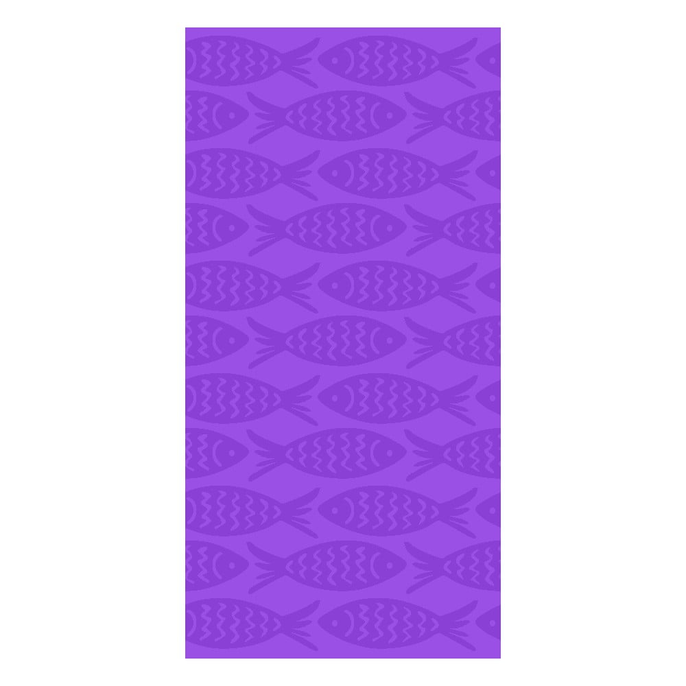 Lila pamut strandtörölköző 70x140 cm Fishes – B.E.S.