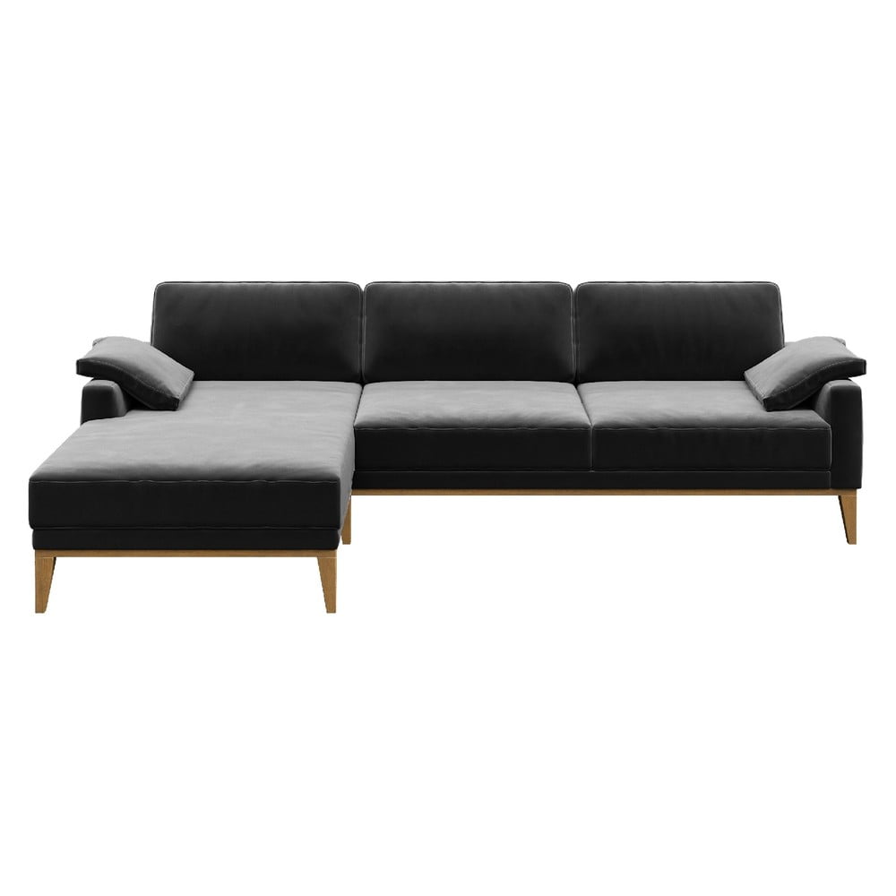 Musso szürke bal oldali bársony sarokkanapé - MESONICA