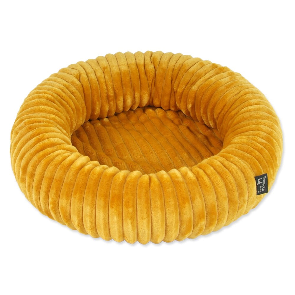 Mustársárga fekhely kutyáknak ø 50 cm Dog Fantasy Stripe – Plaček Pet Products