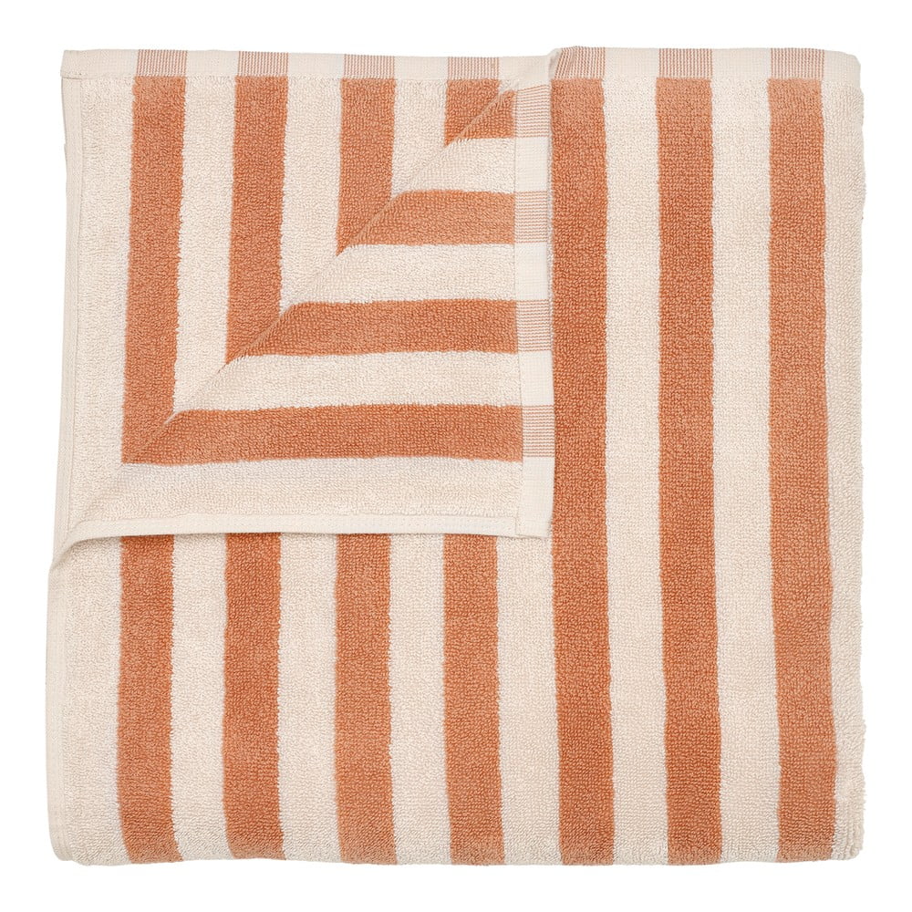 Narancssárga-bézs frottír bio pamut fürdőlepedő 70x140 cm Arto – Blomus