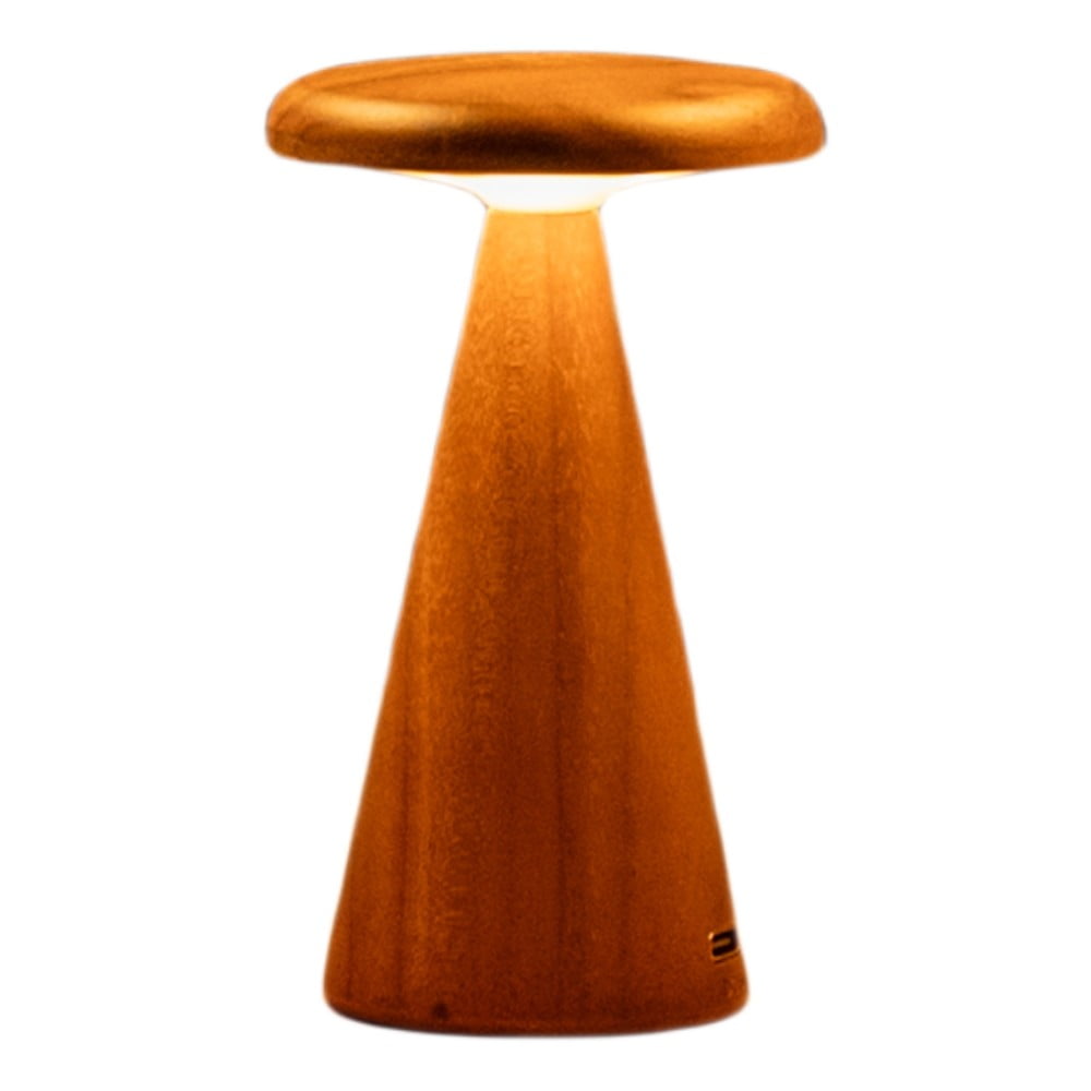 Natúr színű LED asztali lámpa fa búrával (magasság 14 cm) Sylva – Gingko