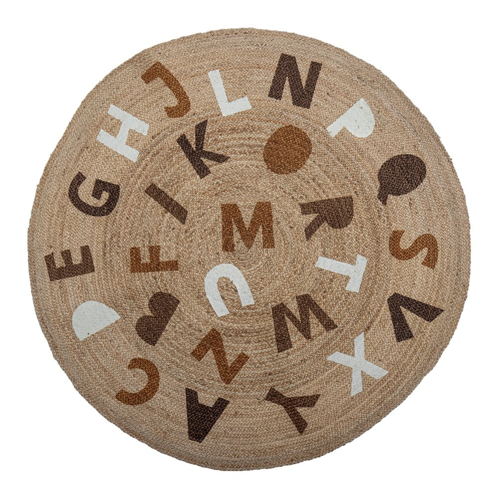 Natúr színű juta kerek szőnyeg ø 130 cm Dinne – Bloomingville Mini