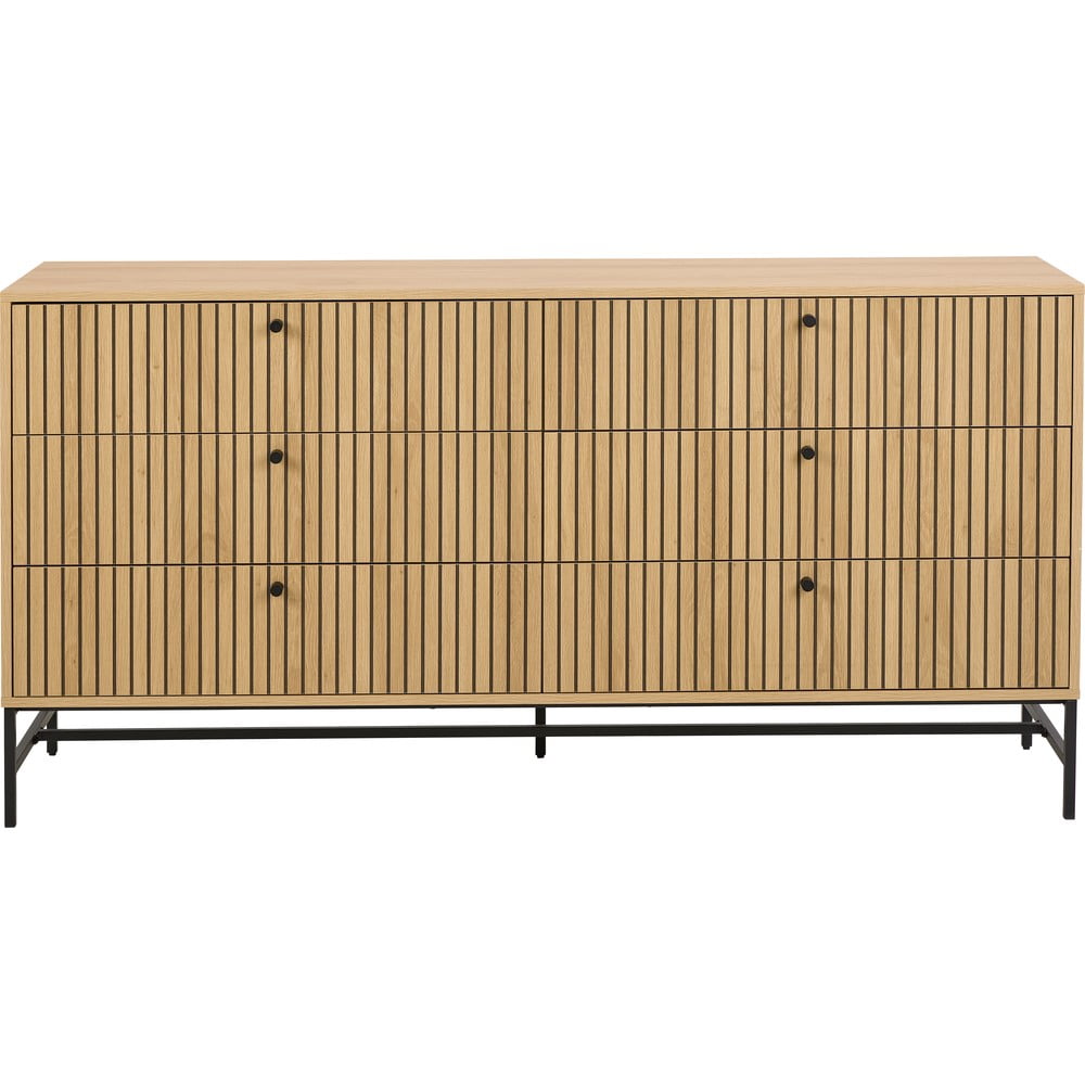 Natúr színű komód tölgyfa dekorral 158x80x40 cm Albany  – Actona