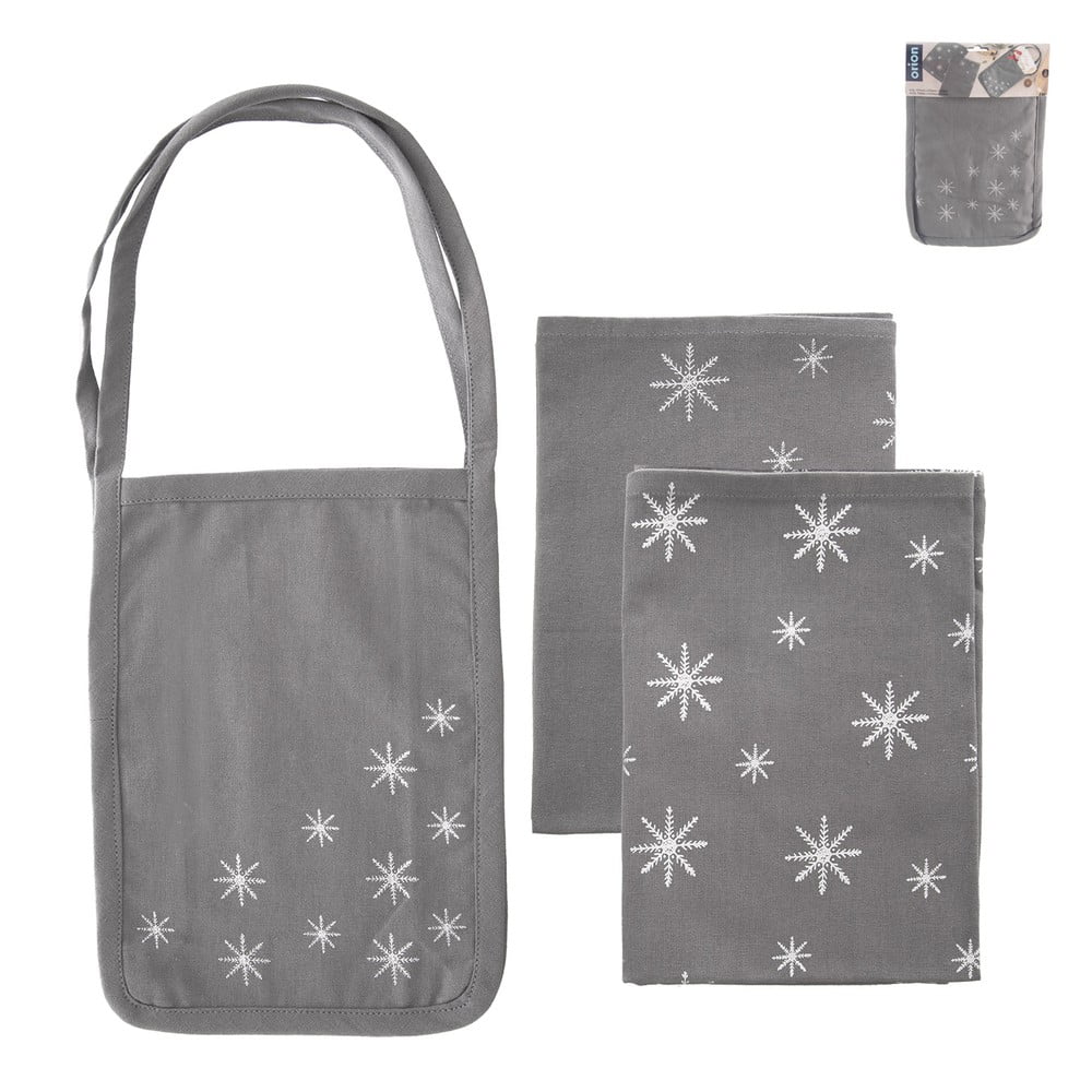 Pamut konyharuha és táska szett karácsonyi mintával 50x70 cm – Orion