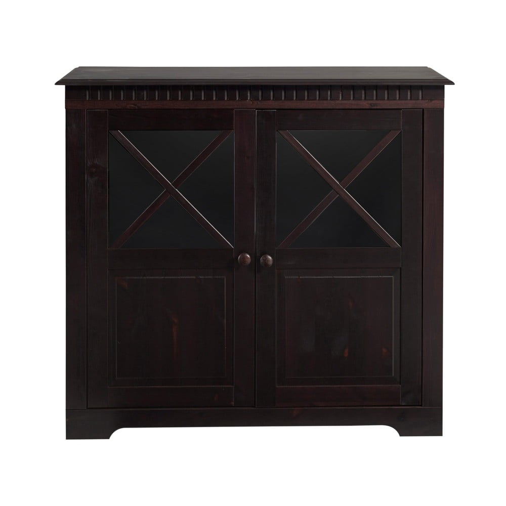 Sötétbarna borovi fenyő tálalószekrény 95x35 cm Lisa – Støraa